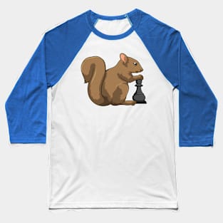 Squirrel at Chess with Chess piece Bishop Baseball T-Shirt